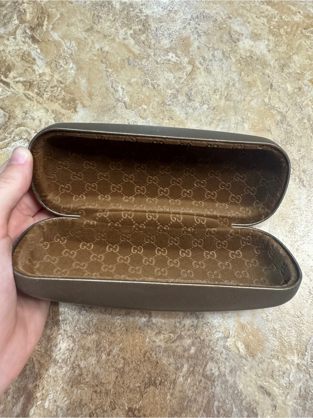 Gucci Black Eyewear Case with Silver Logo